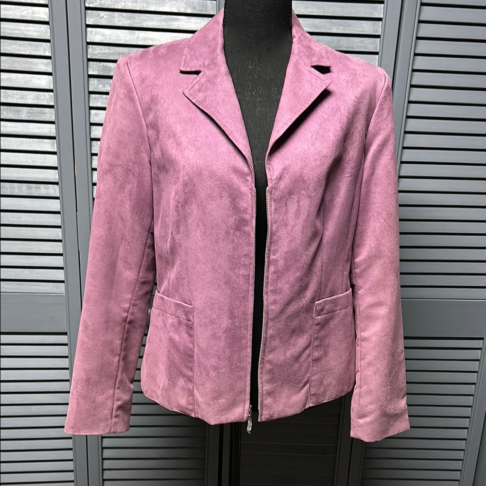NWOT Evan-Picone Women's Pink Suede Jacket size 10